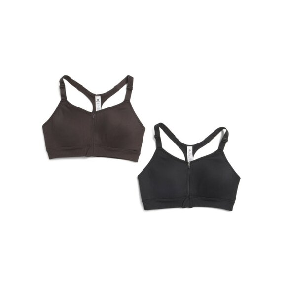 90 DEGREE BY REFLEX Chocolate 2pk Seamless Darcy Zipper Front Bras - Picture 1 of 2